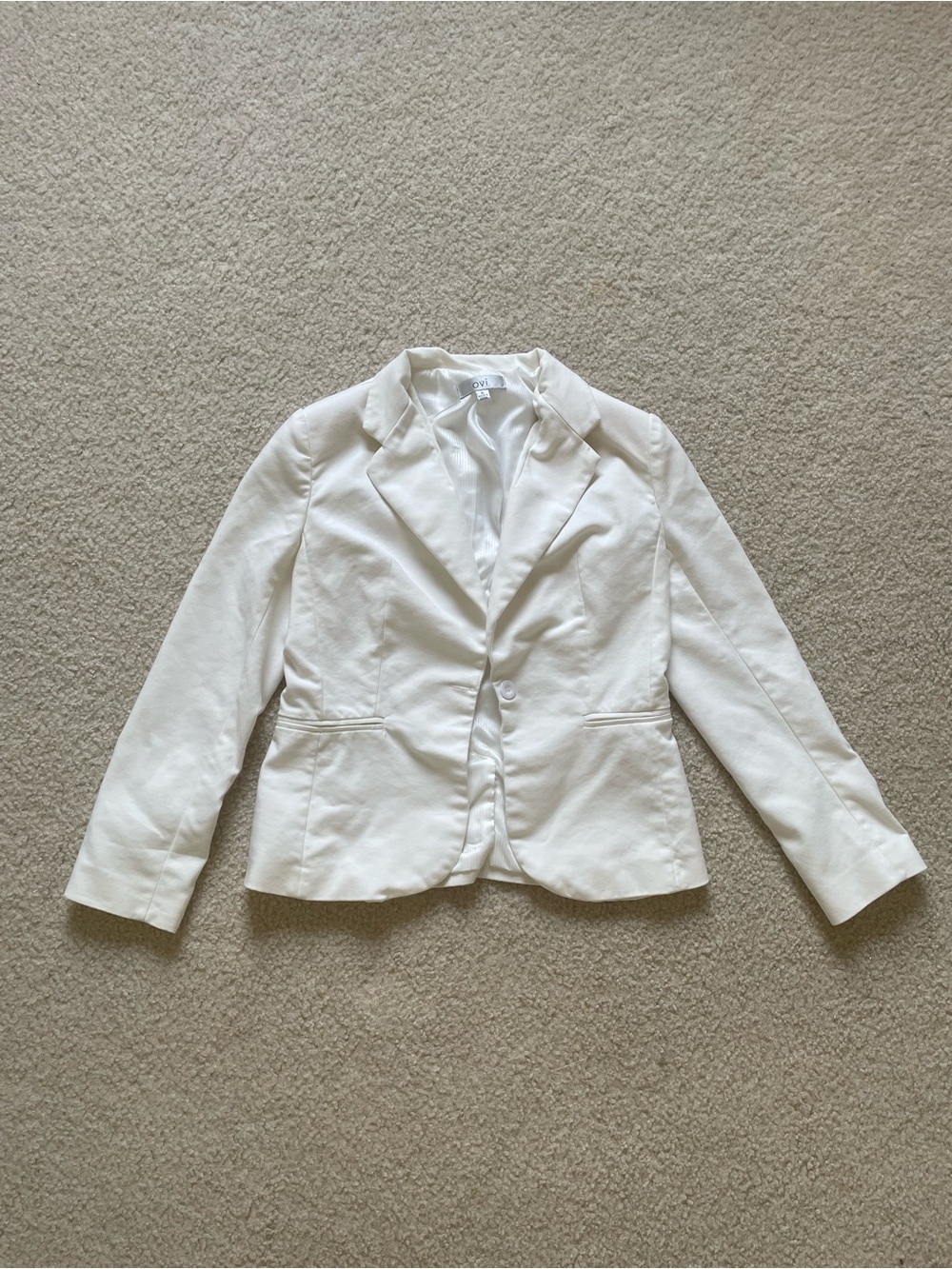Ovi White Single-Button Tailored Blazer